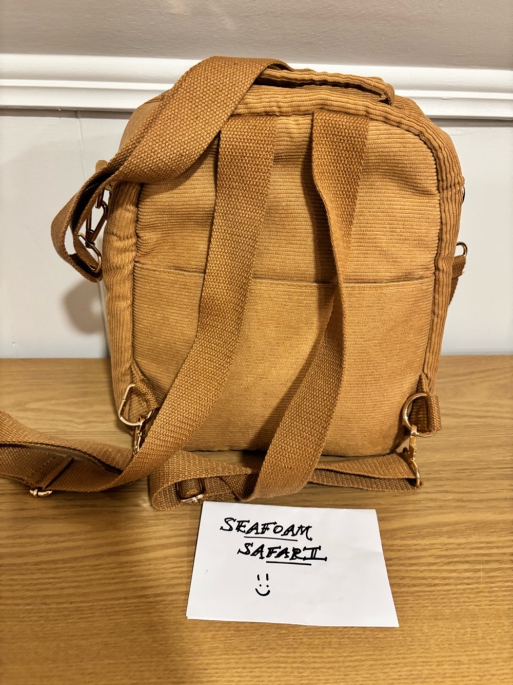 NWOT Rad Rev The 1 Mini Convertible Corduroy Backpack - Picture 3 of 6
